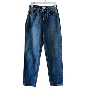 H and M 100% Cotton High Rise Mom‎ Jeans 2